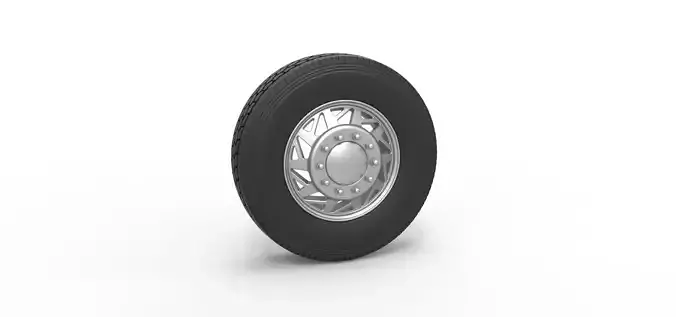 Front custom wheel of semi truck Version 14 Scale 1 to 25