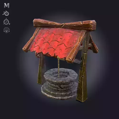 Stylized Medieval well - PBR Game Ready