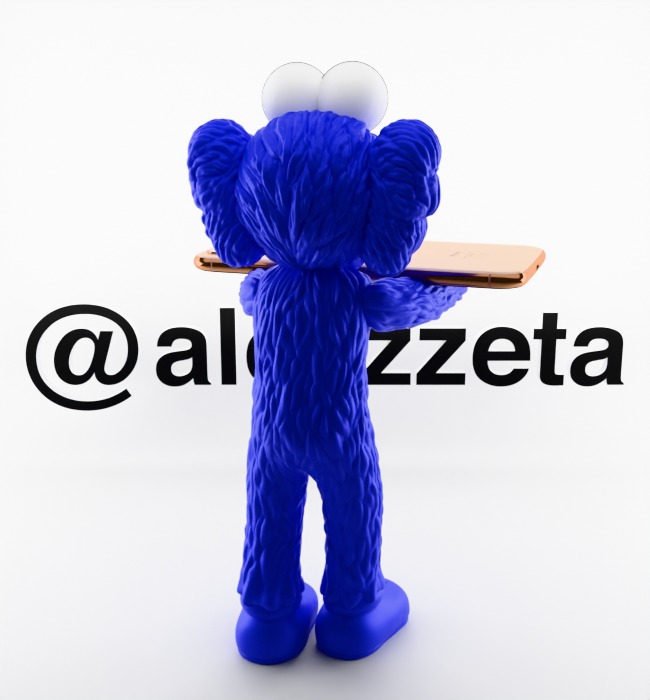 Kaws BFF Cellphone Stand Textured Low-poly 3D model_11