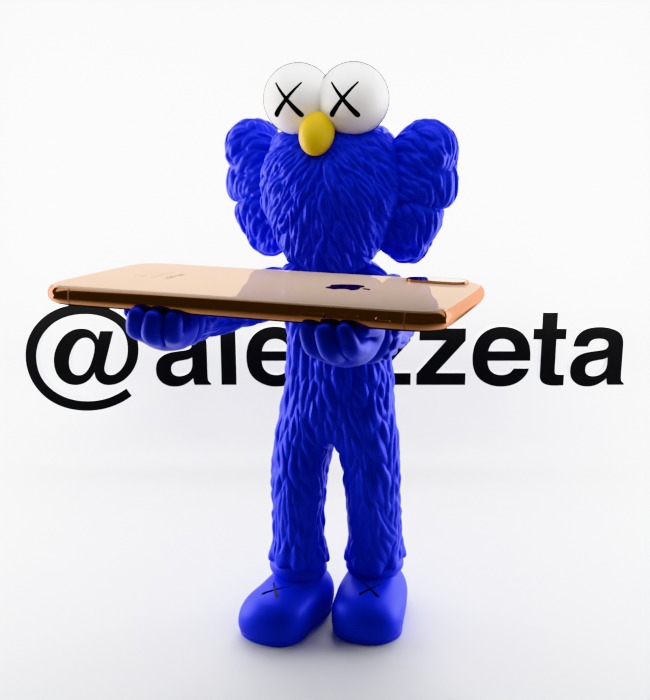 Kaws BFF Cellphone Stand Textured Low-poly 3D model_2