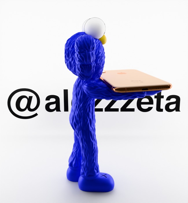 Kaws BFF Cellphone Stand Textured Low-poly 3D model_14