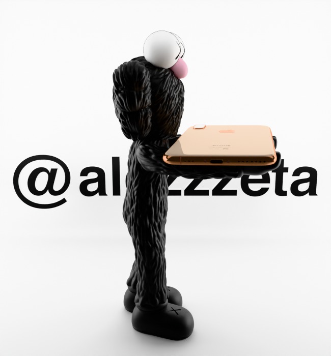 Kaws BFF Cellphone Stand Textured Low-poly 3D model_33