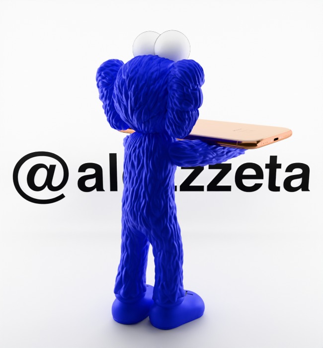 Kaws BFF Cellphone Stand Textured Low-poly 3D model_12