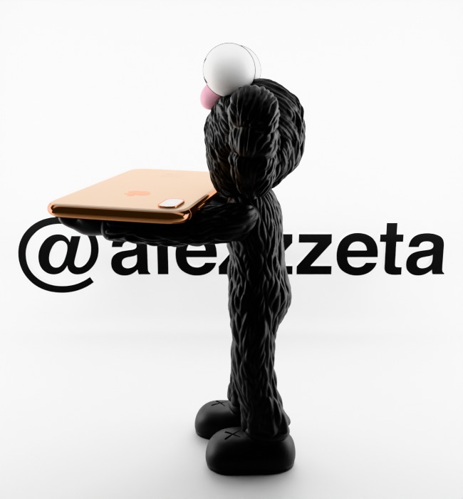 Kaws BFF Cellphone Stand Textured Low-poly 3D model_24