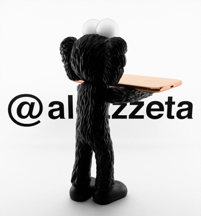 Kaws BFF Cellphone Stand Textured Low-poly 3D model_30