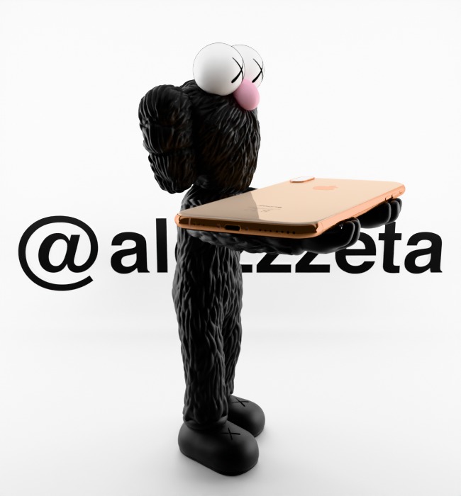 Kaws BFF Cellphone Stand Textured Low-poly 3D model_34