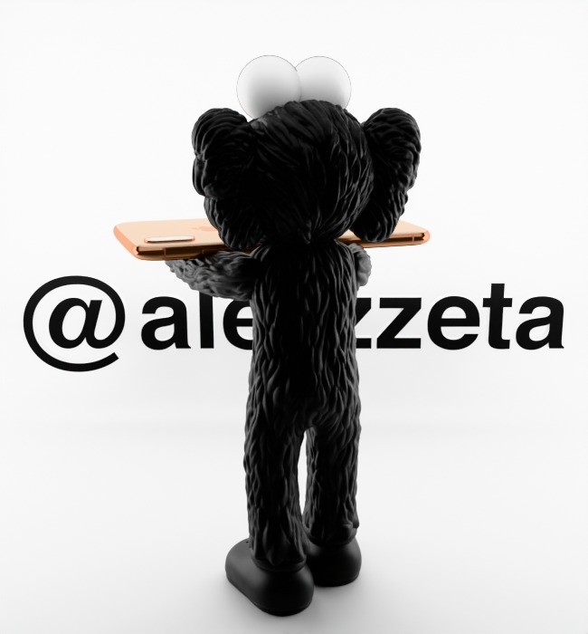 Kaws BFF Cellphone Stand Textured Low-poly 3D model_27