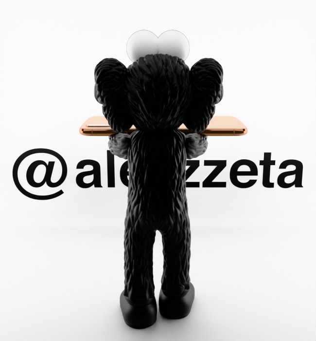 Kaws BFF Cellphone Stand Textured Low-poly 3D model_28