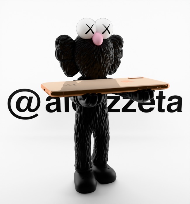 Kaws BFF Cellphone Stand Textured Low-poly 3D model_36
