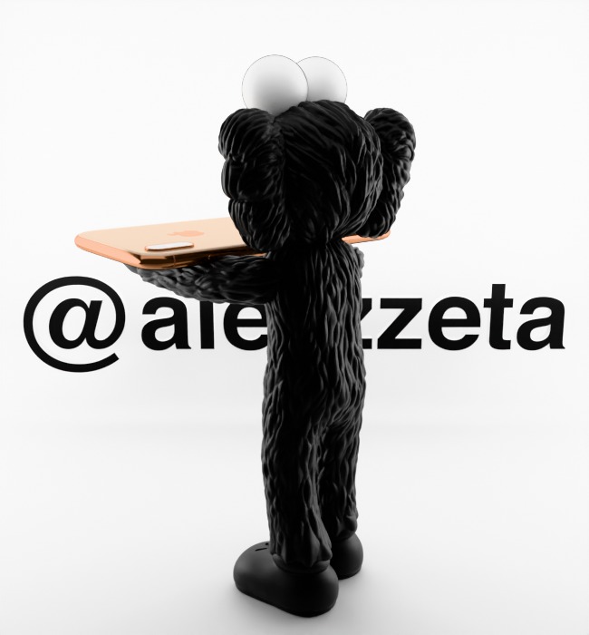 Kaws BFF Cellphone Stand Textured Low-poly 3D model_26