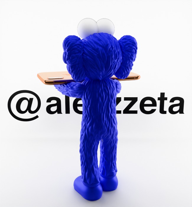 Kaws BFF Cellphone Stand Textured Low-poly 3D model_9