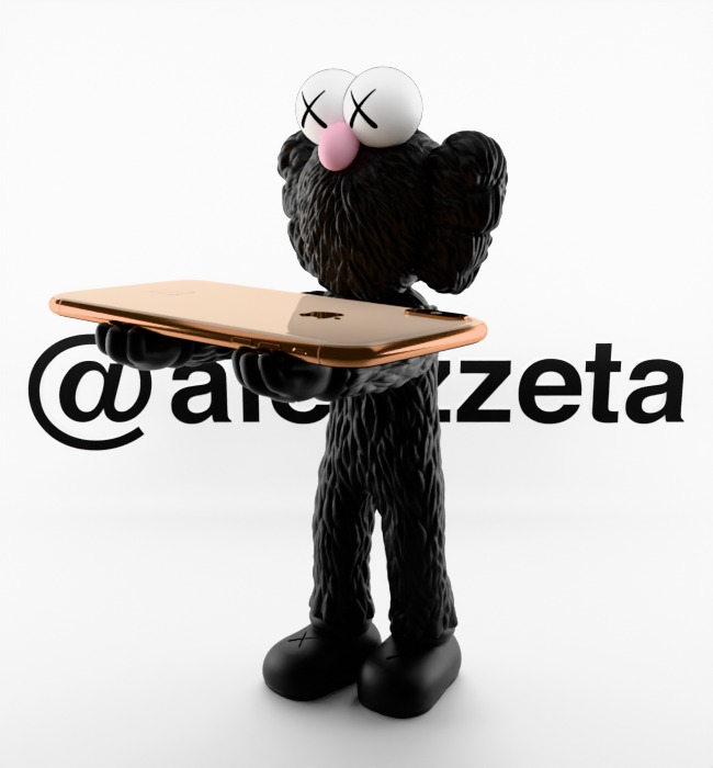 Kaws BFF Cellphone Stand Textured Low-poly 3D model_21