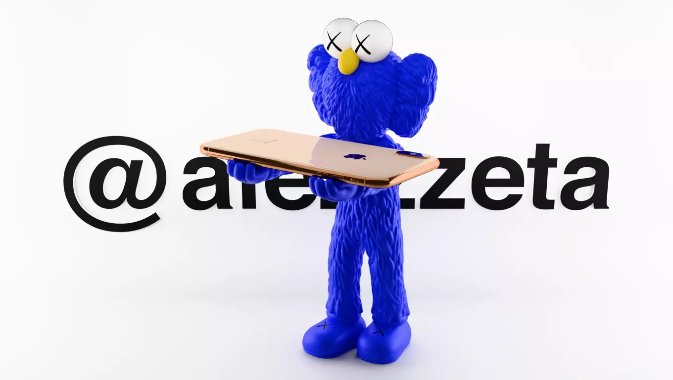 Kaws BFF Cellphone Stand Textured Low-poly 3D model_0