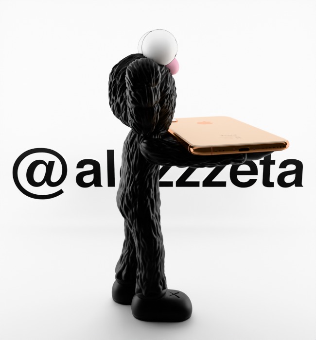 Kaws BFF Cellphone Stand Textured Low-poly 3D model_32