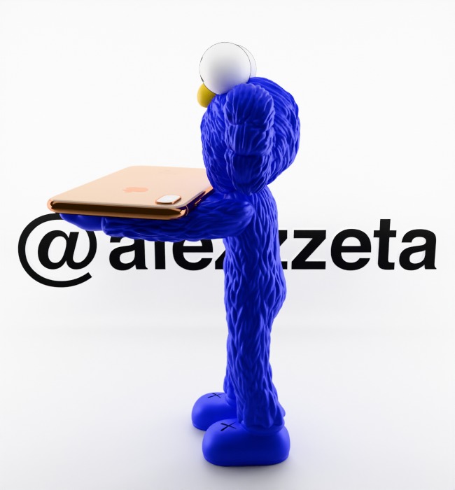 Kaws BFF Cellphone Stand Textured Low-poly 3D model_6