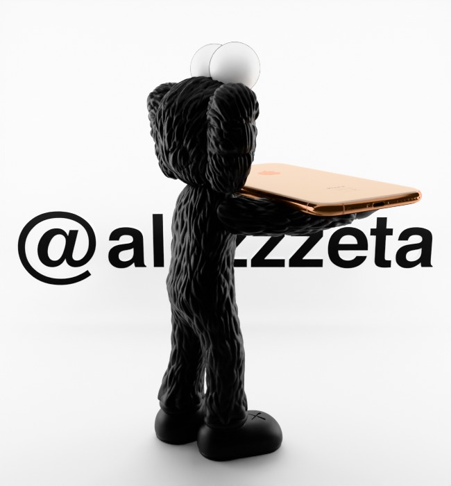 Kaws BFF Cellphone Stand Textured Low-poly 3D model_31