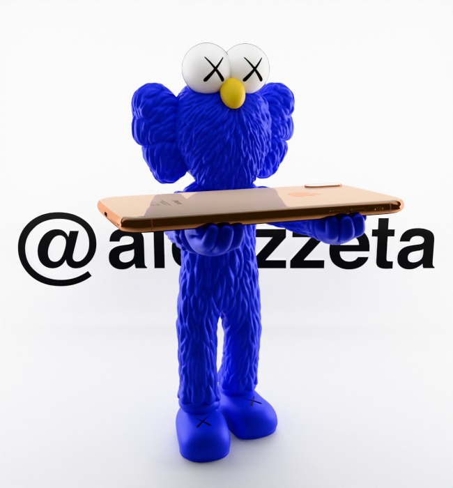 Kaws BFF Cellphone Stand Textured Low-poly 3D model_18