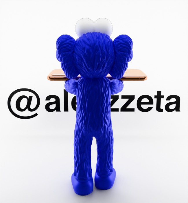 Kaws BFF Cellphone Stand Textured Low-poly 3D model_10
