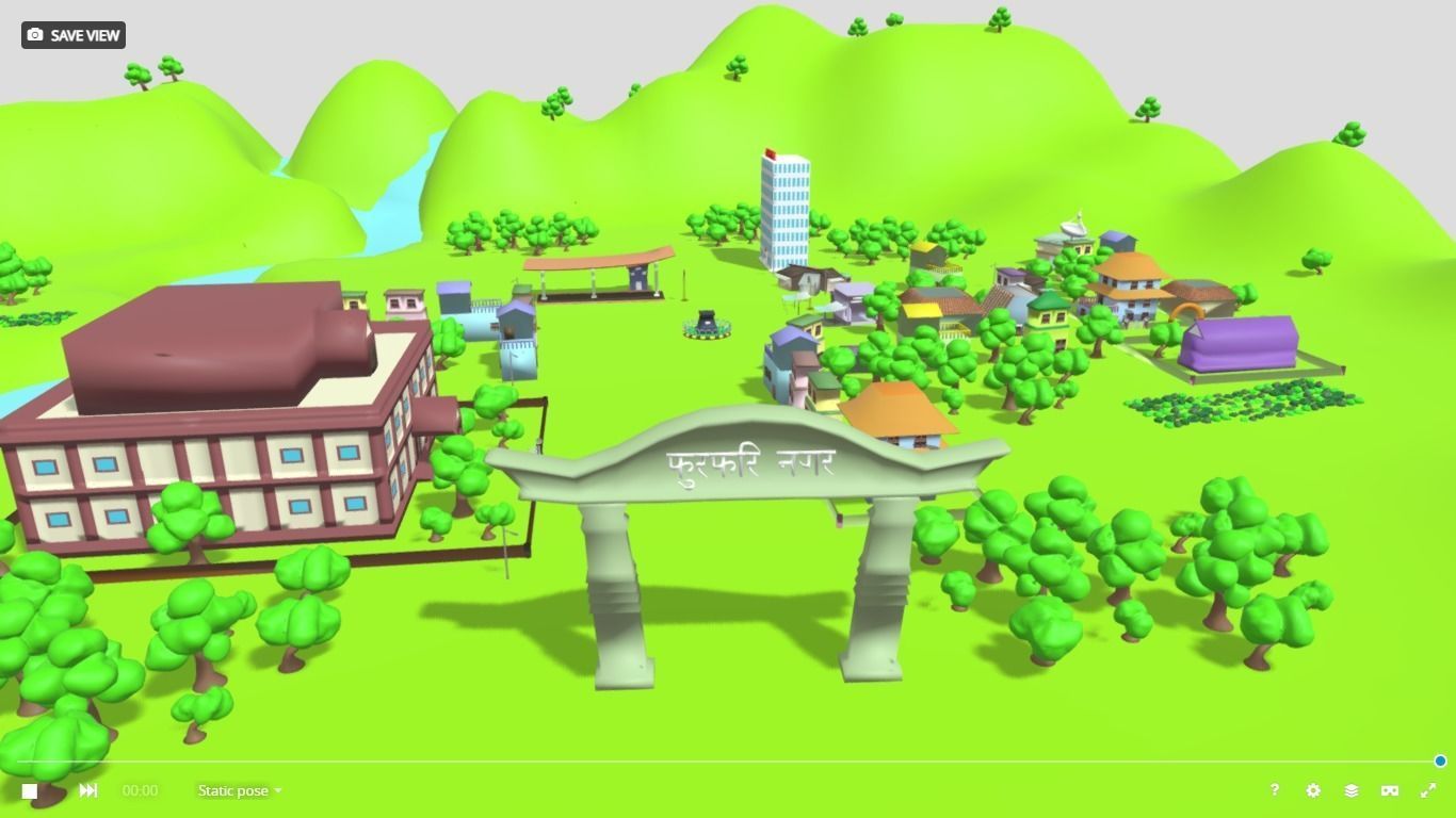 Motu patlu furfari nager village town 3D model