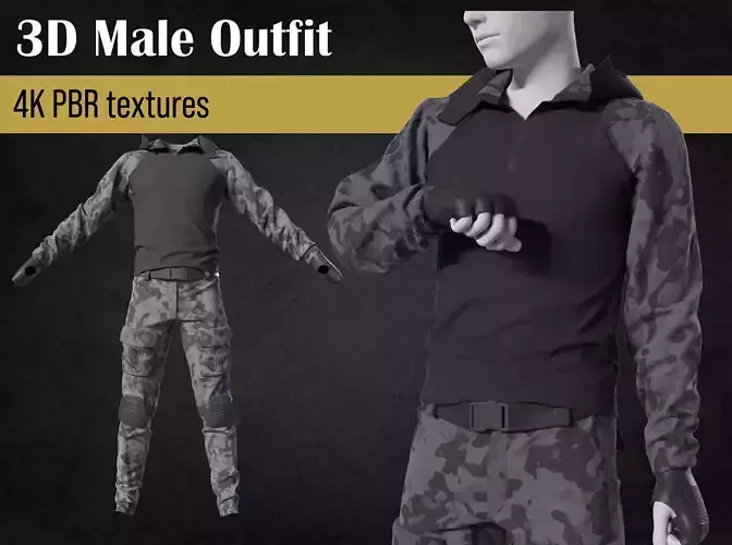 3D Streetwear male outfit