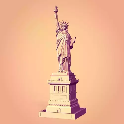 Polygonal Statue Of Liberty-- Ready for 3D Printing  3D print model