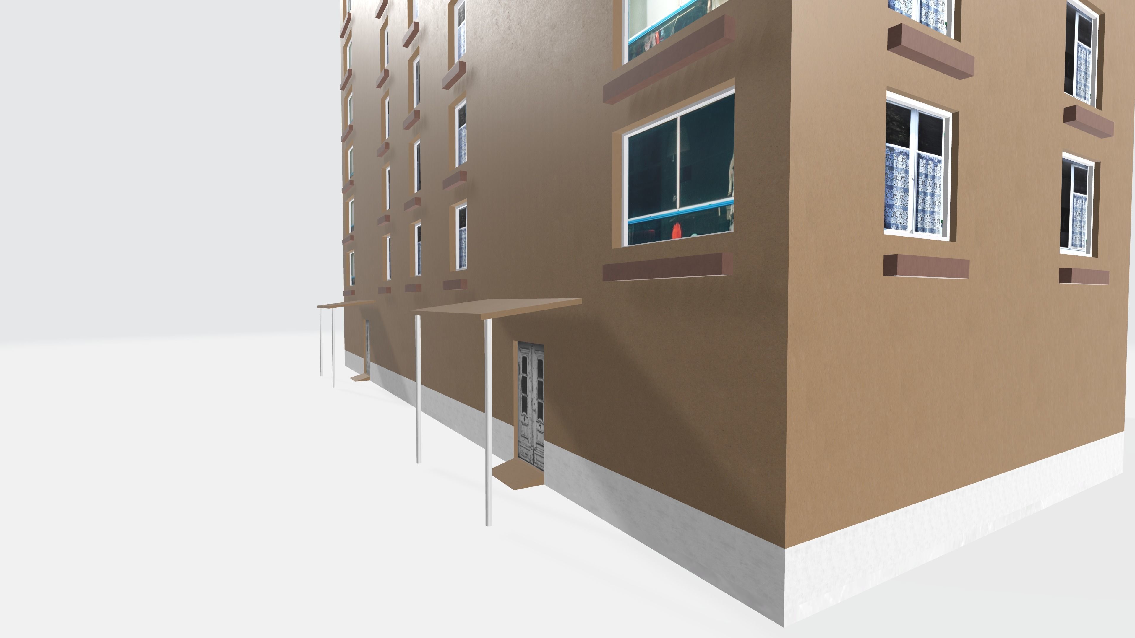 Big storey block 3d model Free low-poly 3D model_1