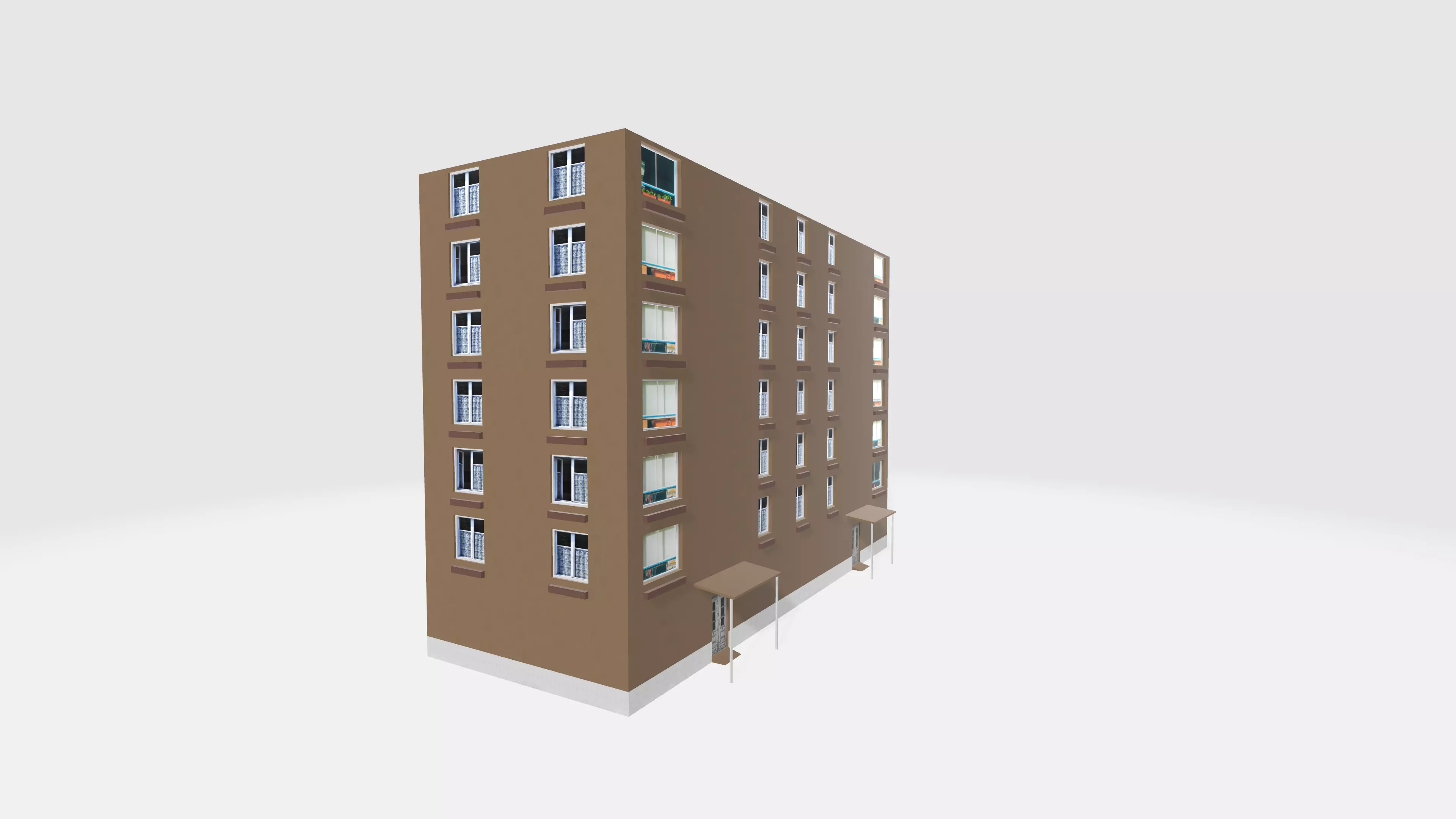 Big storey block 3d model Free low-poly 3D model_0
