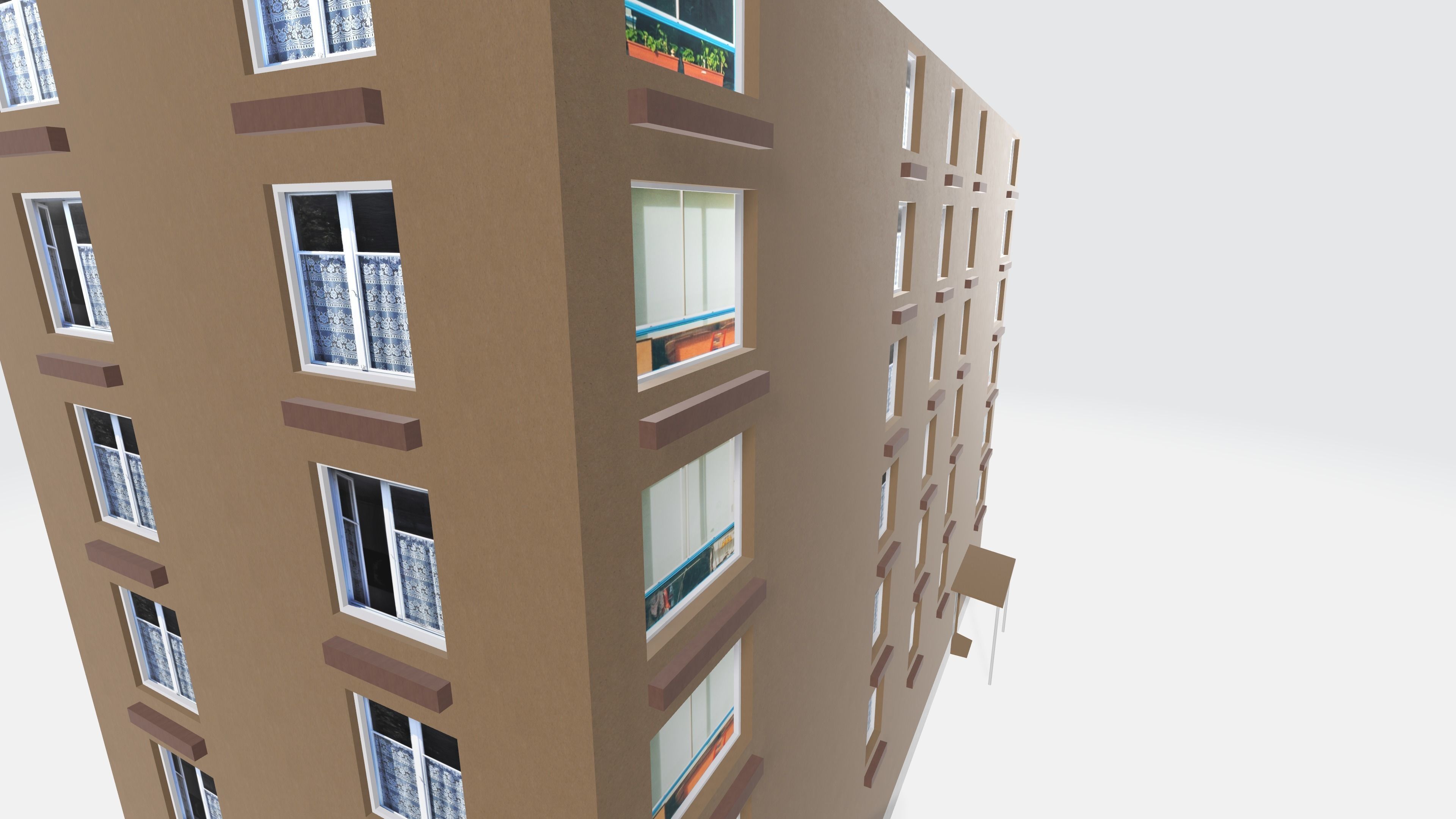 Big storey block 3d model Free low-poly 3D model_4