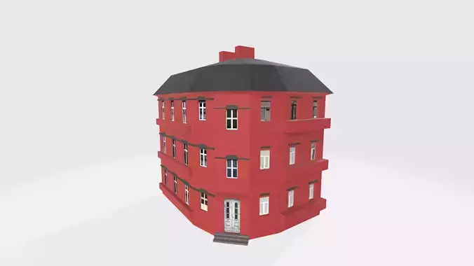 Red townhouse 3D model