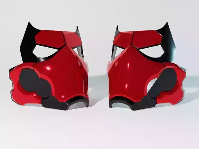 Red Hood  Mask Helmet Cosplay STL 3D Print file Red Ronin