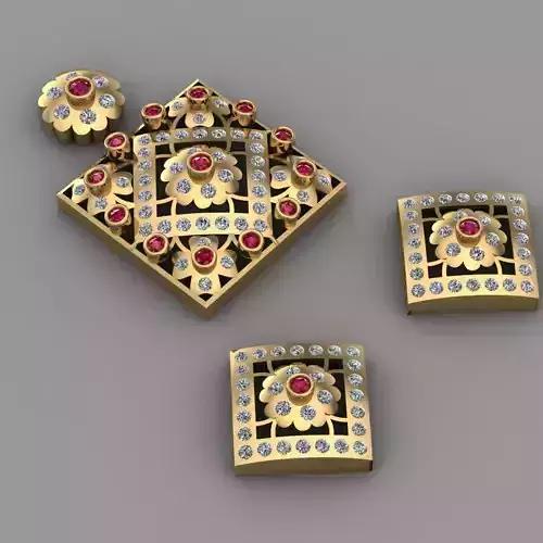 Diamond Pandent Set 3D print model