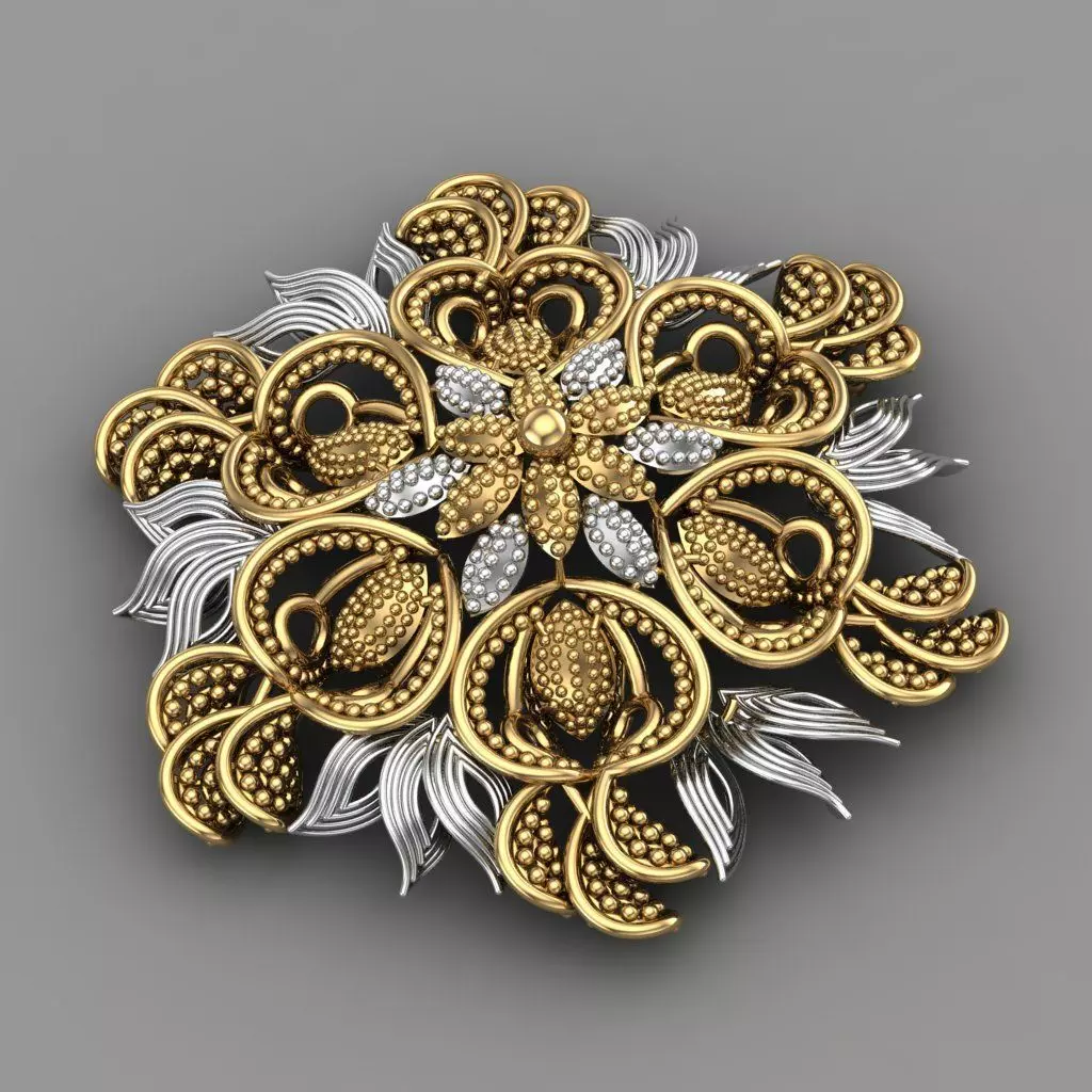 Traditional Indian Earring Set 3D print model 3D print model_0