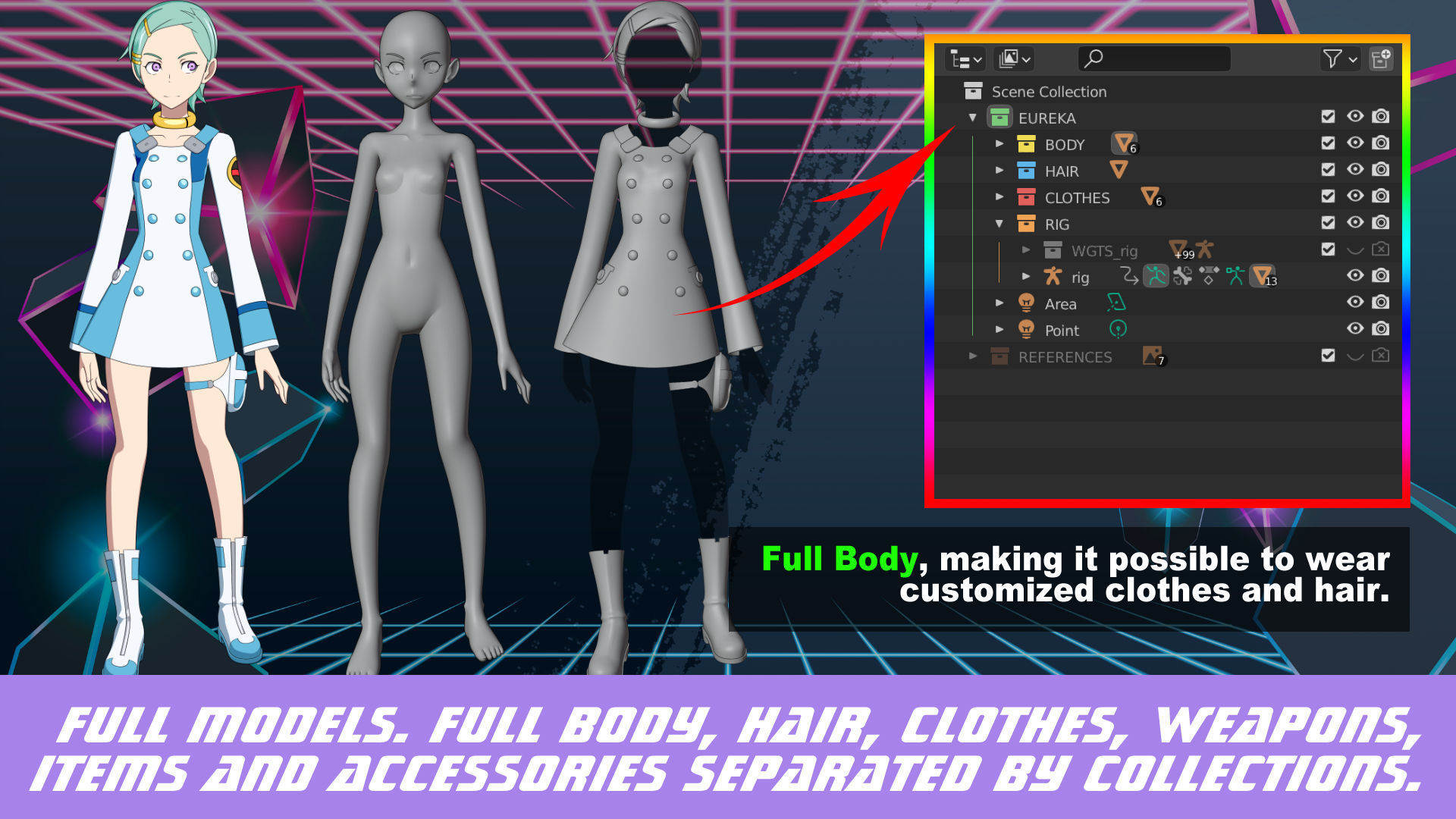Eureka - Eureka Seven - 3D Model Blender Low-poly 3D model_1