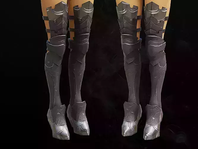  Valkyrie Warrior leg armor female lowpoly game asset