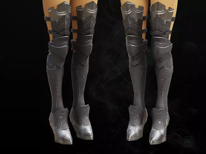 Valkyrie Warrior leg armor female lowpoly game asset Low-poly 3D model