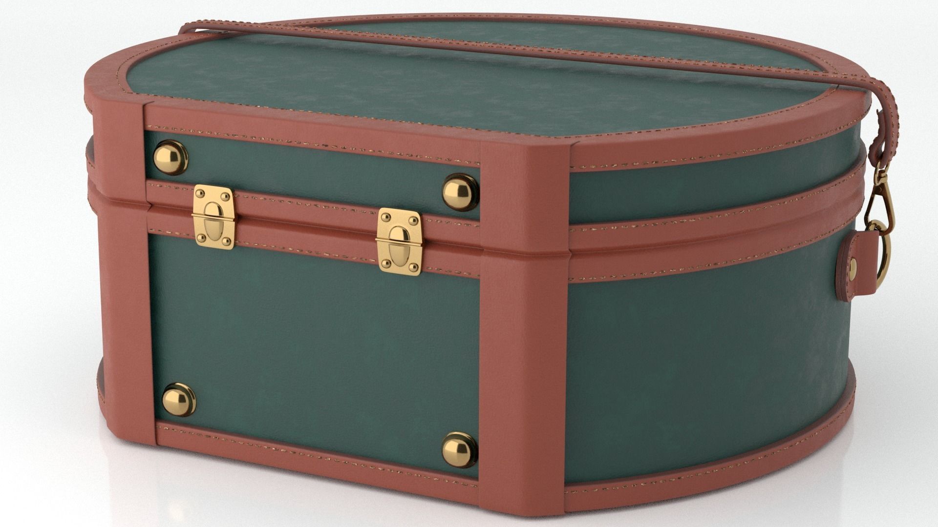 Steamline Diplomat Hunter Green Hatbox Large 3D model_4