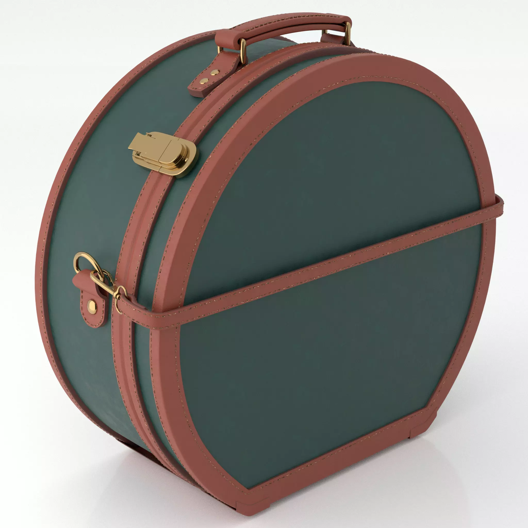 Steamline Diplomat Hunter Green Hatbox Large 3D model_0