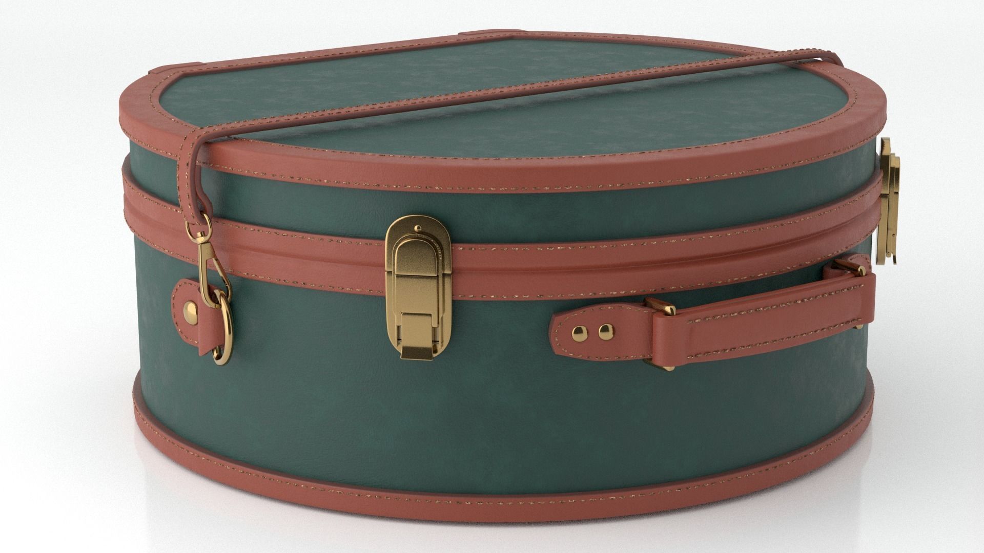 Steamline Diplomat Hunter Green Hatbox Large 3D model_3