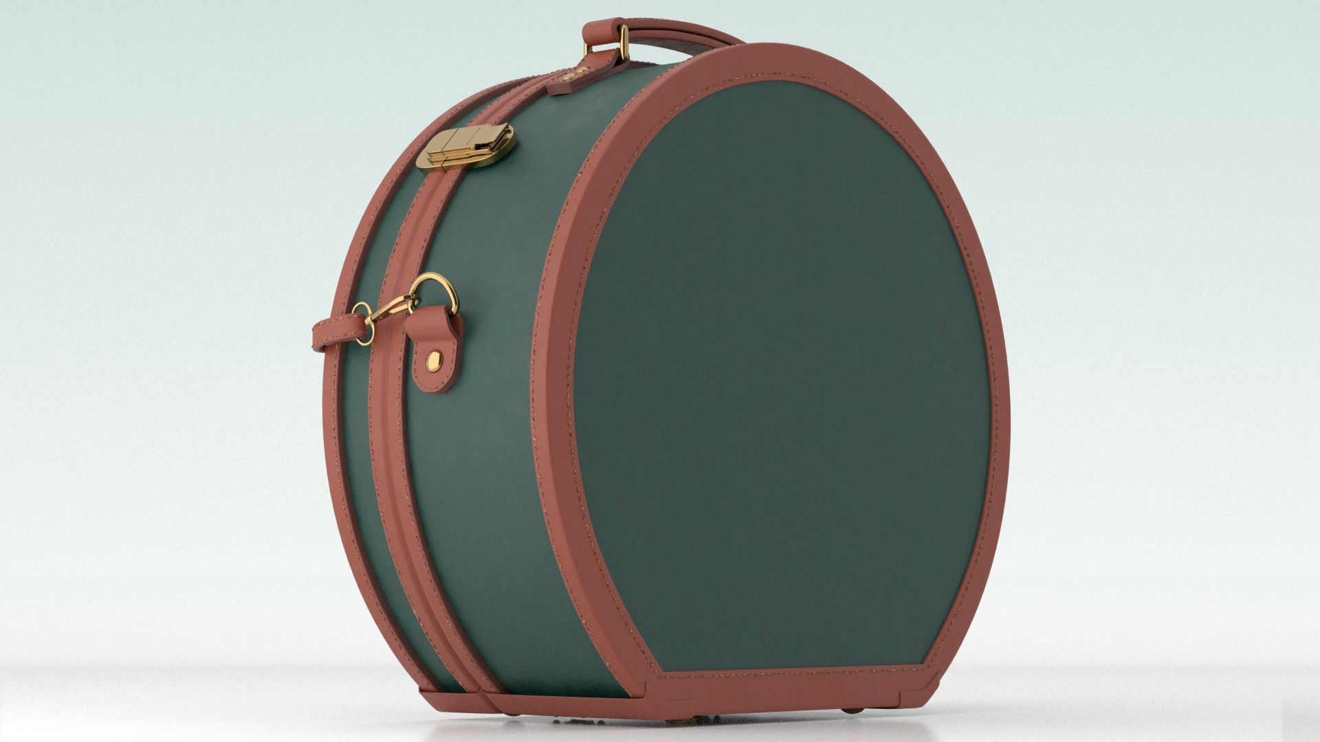 Steamline Diplomat Hunter Green Hatbox Large 3D model_2