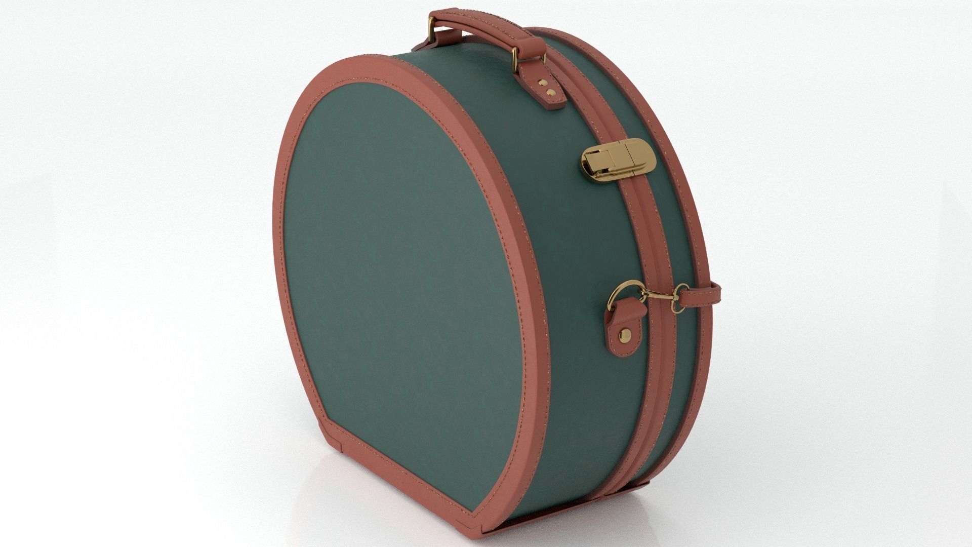 Steamline Diplomat Hunter Green Hatbox Large 3D model_1