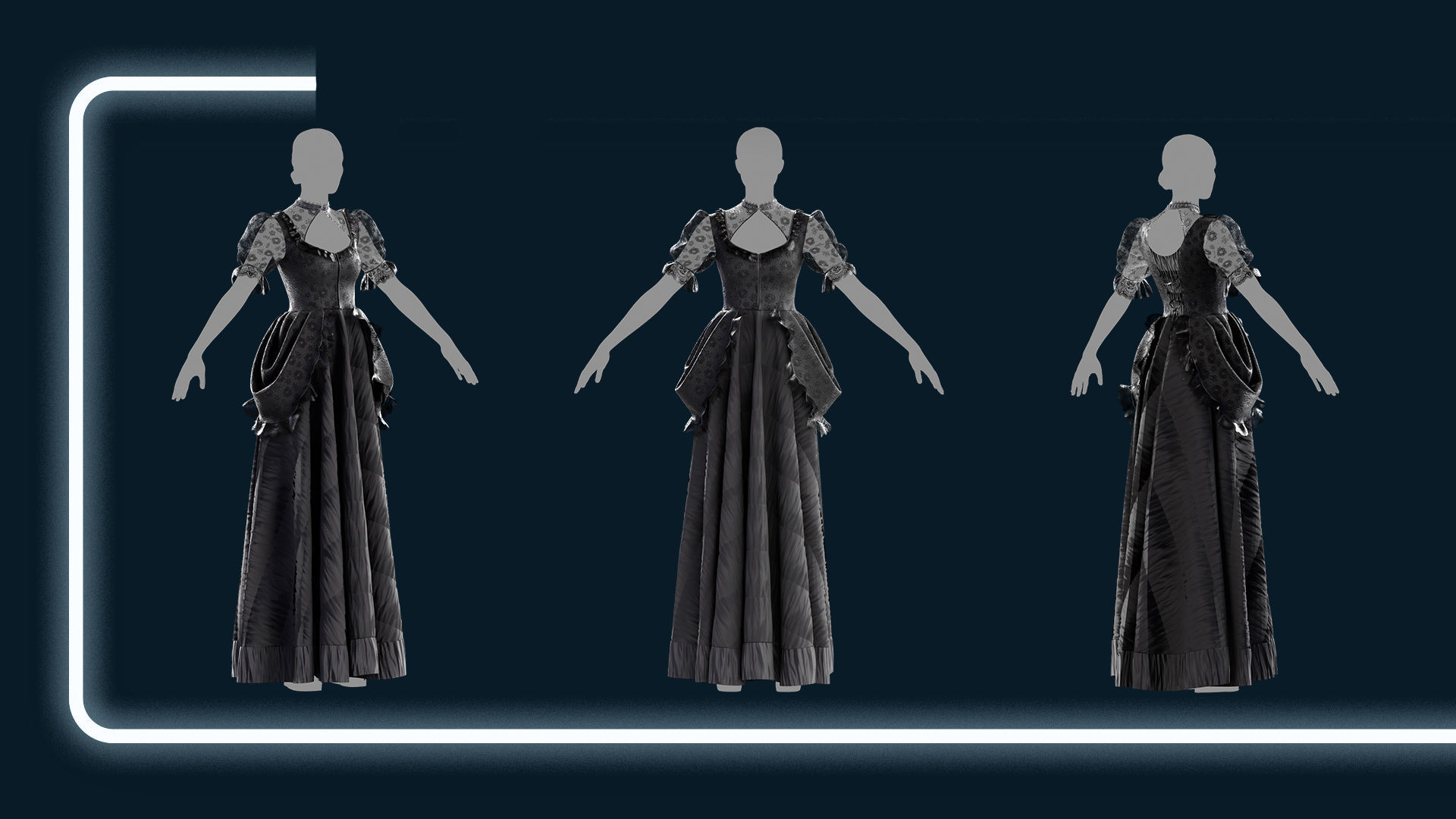 marvelous designer victorian dress Exquisite Dress Made in Blender & Marvelous Designer