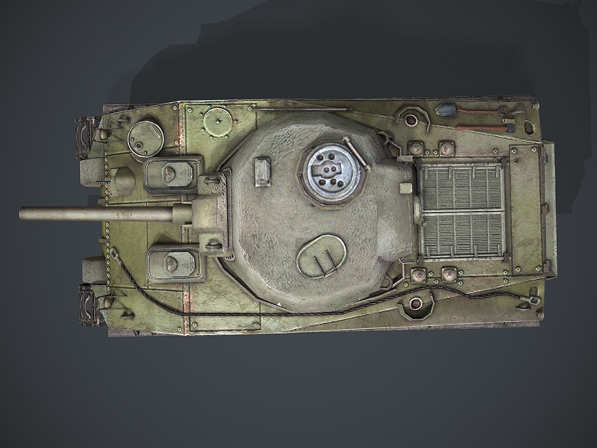 M4 Sherman Low-poly 3D model_9