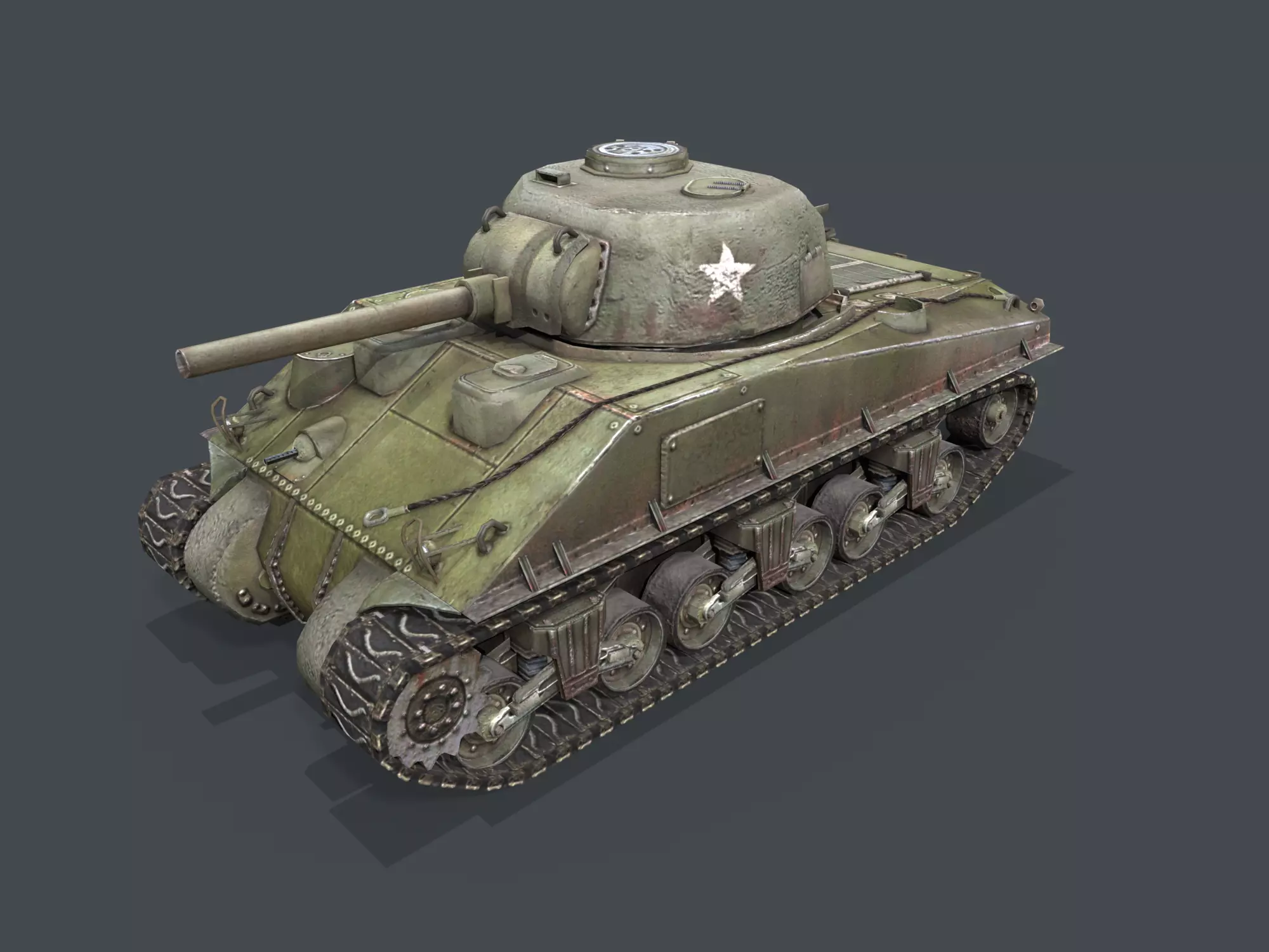 M4 Sherman Low-poly 3D model_0