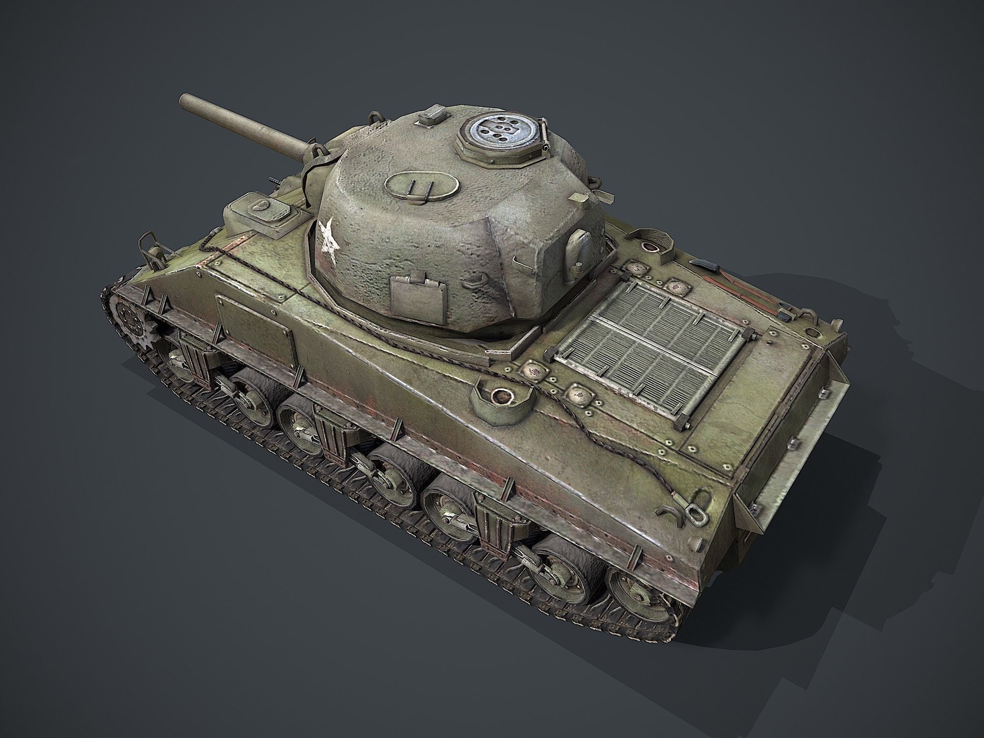 M4 Sherman Low-poly 3D model_4