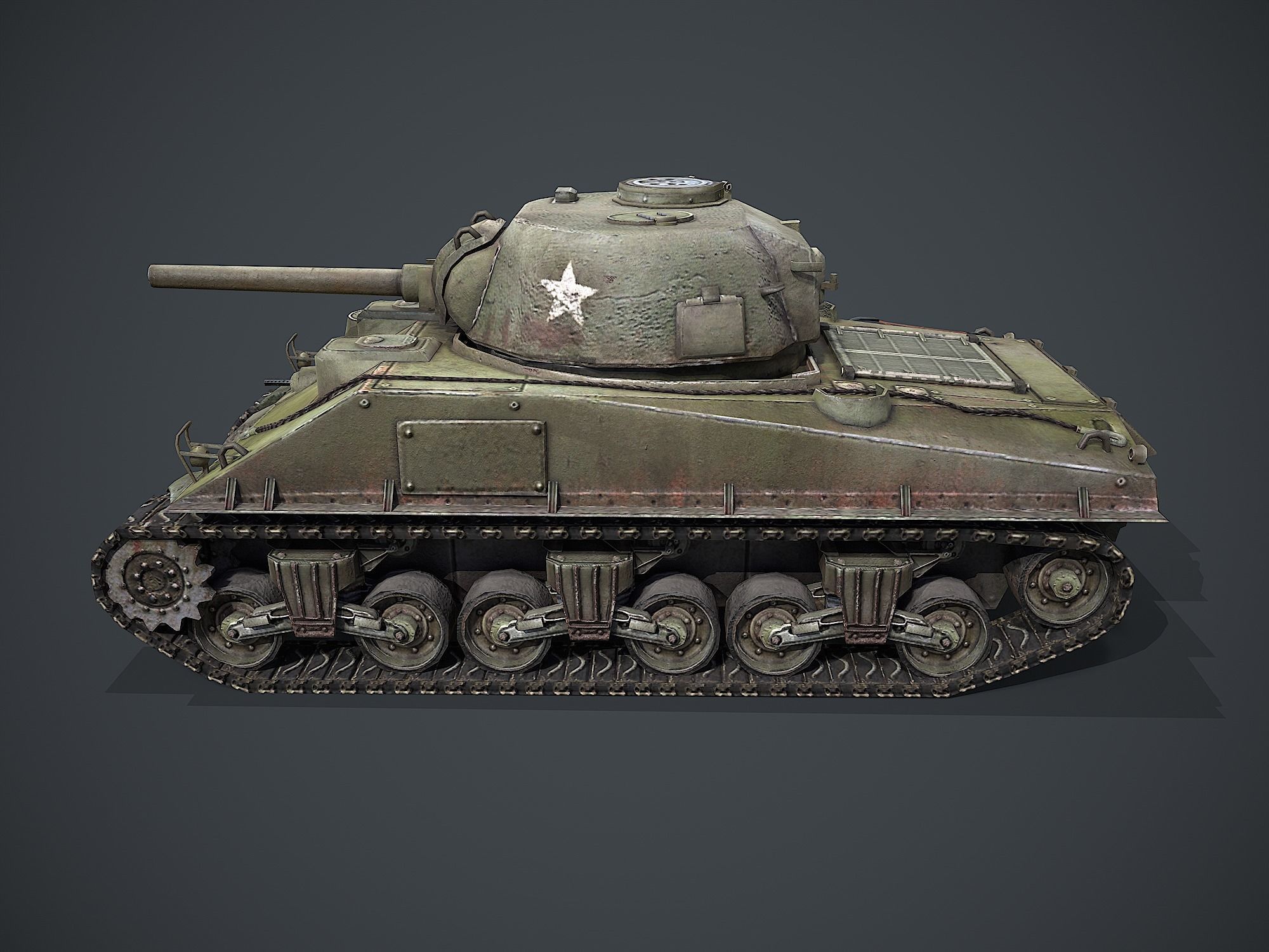 M4 Sherman Low-poly 3D model_5