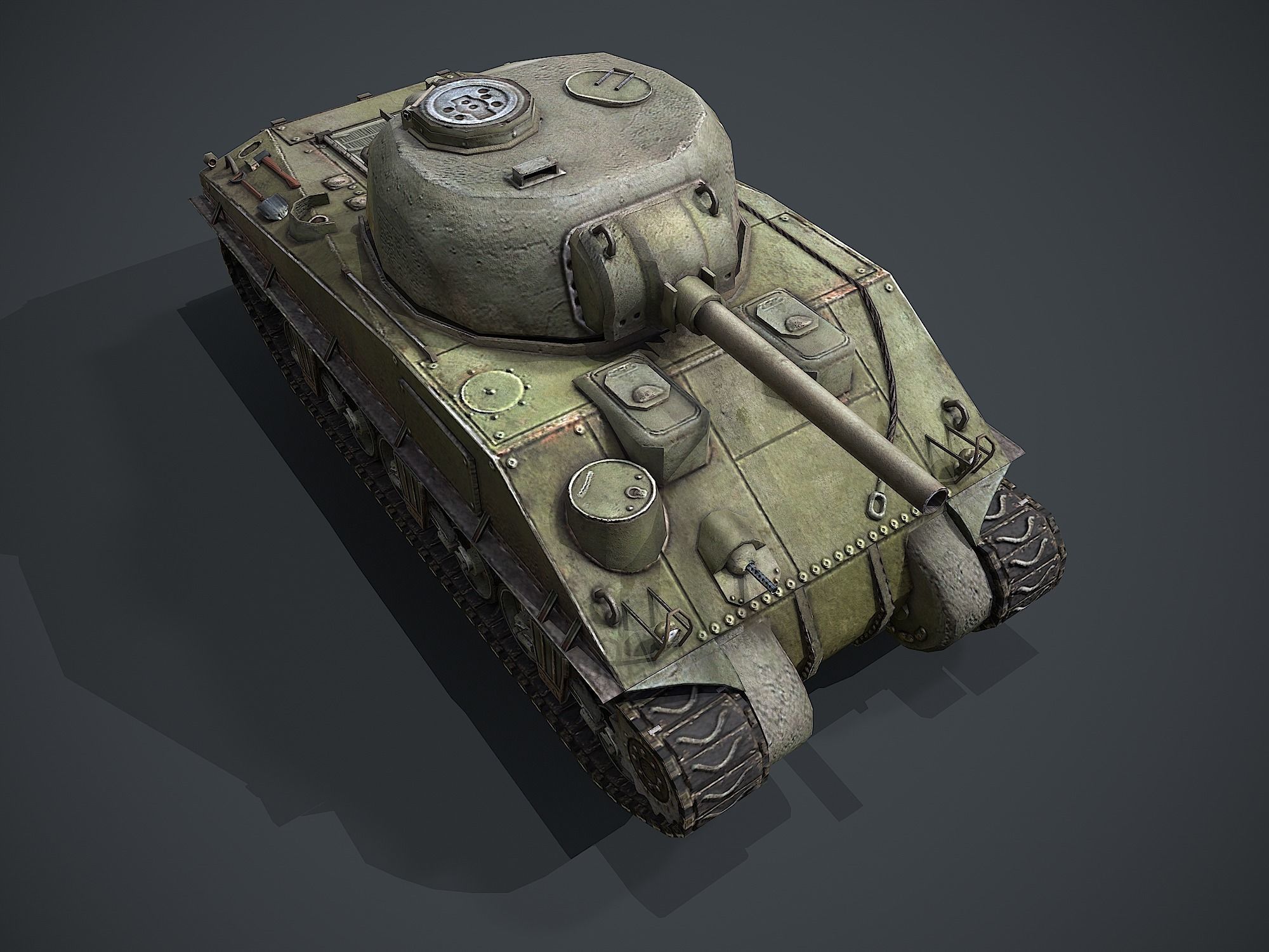 M4 Sherman Low-poly 3D model_10