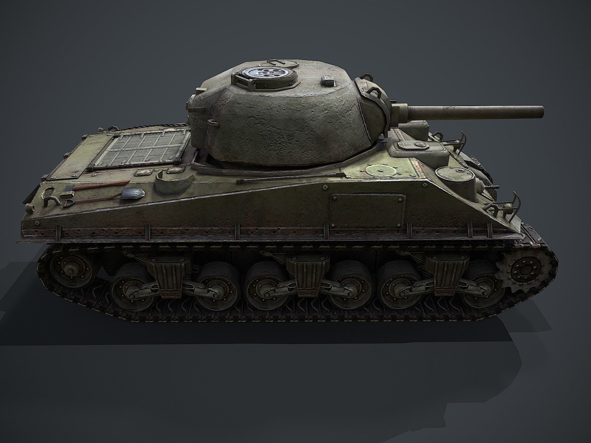 M4 Sherman Low-poly 3D model_7
