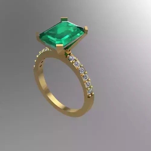 Emerald Ring 3D print model