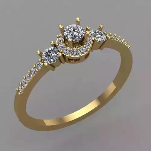 Diamond Solitaire Ring Jewellery for Women 3D print model