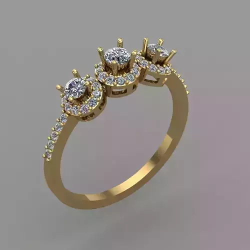 Diamond Solitaire Ring Jewellery for Women 3D print model